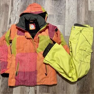 Women’s Ski Jacket and Neon Pants